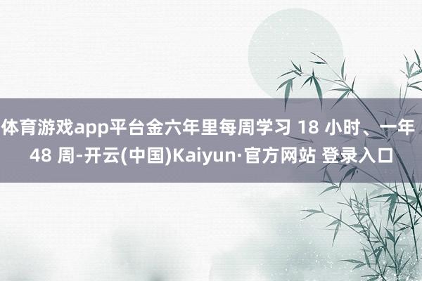 体育游戏app平台金六年里每周学习 18 小时、一年 48 周-开云(中国)Kaiyun·官方网站 登录入口