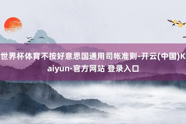世界杯体育不按好意思国通用司帐准则-开云(中国)Kaiyun·官方网站 登录入口