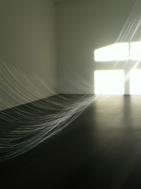Knotted Thread –White, 2012, silk thread, “Guimaraes noc noc” @Guimaraes, Portugal